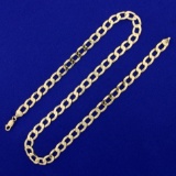 19 Inch Italian-made Curb Link Chain Necklace In 10k Yellow Gold