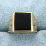 Onyx Ring In 10k Yellow Gold