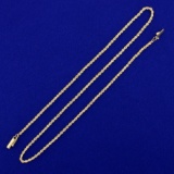 18 Inch Rope Style Chain Necklace In 14k Yellow Gold