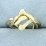 Unique Puzzle Ring In 14k Yellow Gold