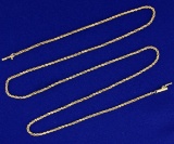 24 Inch Rope Style Chain Necklace In 14k Yellow Gold