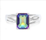 2.7ct Ocean Mystic Topaz & Diamond Ring