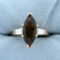 Smoky Topaz And Cz Ring In 14k Yellow Gold