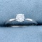 Diamond Solitaire .4ct Engagement Ring In 14k White Gold