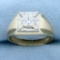 Men's 1ct Illusion Set Diamond Ring In 14k Yellow Gold