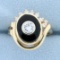 Vintage 3/4ct Tw Diamond And Onyx Evil Eye Ring In 14k Yellow Gold