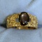 2ct Black Star Sapphire Ring In 18k Yellow Gold