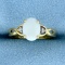 2.5ct Opal And Diamond Ring In 14k Yellow Gold