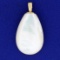 Large Mother Of Pearl Pendant In 14k Yellow Gold