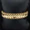 Wide Designer Link Bracelet In 18k Yellow Gold