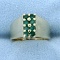1/2ct Tw Natural Emerald Ring In 14k Yellow Gold