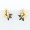 Natural Sapphire And Diamond Earrings In 18k Yellow Gold