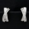 2/3ct Tw Modern Design Diamond Earrings In 14k White Gold