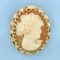 1 1/2 Inch Cameo Pin Or Pendant In 14k Yellow Gold