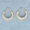 Designer 1/2ct Tw Diamond Hoop Earrings In 14k Yellow Gold