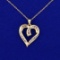 1/4ct Tw Diamond Heart Pendant With Chain In 10k And 14k Yellow Gold