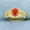 Vintage 1ct Carnelian Ring In 14k Yellow Gold