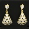 Dangle Heart Chandelier Earrings In 14k Yellow And White Gold