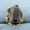 Natural Agate Statement Ring In 14k Yellow Gold