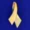 Large Ribbon Pin In 18k Yellow Gold