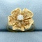 1/5ct Diamond Flower Ring In 14k Yellow Gold