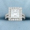 Gia Certified Over 3.5ct Tw Princess Diamond Engagement Ring In Platinum