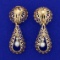 Large Cultured Pearl Dangle Clip-on Earrings In 14k Yellow Gold