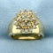 1ct Tw Champagne Diamond Cluster Ring In 10k Yellow Gold