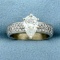 2ct Tw Pear Shaped Diamond Engagement Ring In 18k White Gold
