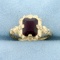 Antique Synthetic Ruby Ring In 10k Yellow Gold