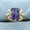 Vintage Purple Sapphire Ring In 10k Yellow And White Gold
