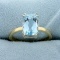 3ct Aquamarine Solitaire Ring In 14k Yellow And White Gold