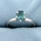 1ct Green Sapphire Solitaire Ring In Platinum