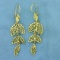Filigree Dangle Chandelier Earrings In 14k Yellow Gold