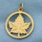 Maple Leaf Pendant In 14k Yellow Gold