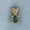 1/2ct Green Chrysoberyl Pendant In 14k Yellow Gold