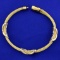 Italian Made Unique Double Wheat Link Bracelet In 18k Yellow And White Gold