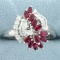 Designer 1.5ct Tw Natural Ruby And Diamond Ring In 18k White Gold