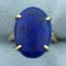 10ct Lapis Lazuli Solitaire Statement Ring In 14k Yellow Gold