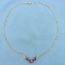 1ct Tw Italian Made Ruby And Diamond Necklace In 14k Yellow Gold
