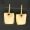 Italian Made Hollow 3d Rectangle Cube Dangle Earrings In 18k Yellow Gold
