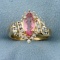 1ct Tw Morganite And Diamond Ring In 14k Yellow Gold