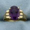 3ct Amethyst Solitaire Ring In 14k Yellow Gold