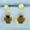 Aaa Quality Ammolite Dangle Earrings In 14k Yellow Gold