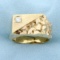 Diamond Nugget Style Ring In 10k Yellow Gold