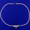 Natural Sapphire And Diamond Herringbone Necklace In 14k Yellow Gold