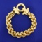 Italian Made 8 Inch Designer Link Bracelet In 14k Yellow Gold