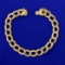 7 1/4 Inch Double Link Charm Bracelet In 14k Yellow Gold