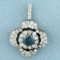 1 1/3ct Tw Blue And White Diamond A Pendant In 18k White Gold