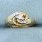 1/4ct Tw Diamond Wave Design Ring In 14k Yellow Gold